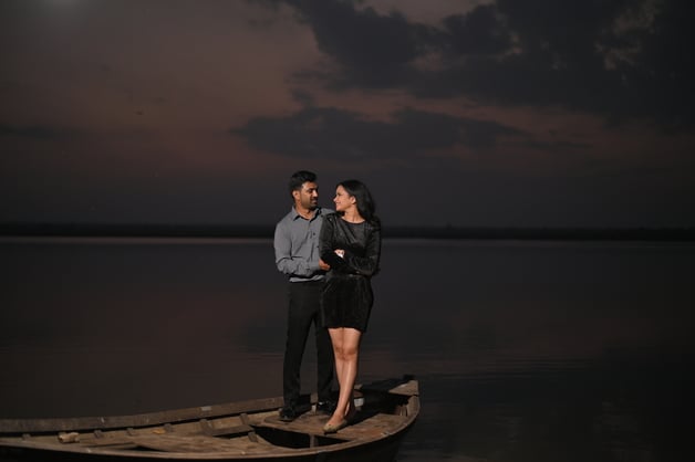 Elegant pre-wedding photography capturing the couple’s special moments, beautifully shot by Fotographiya