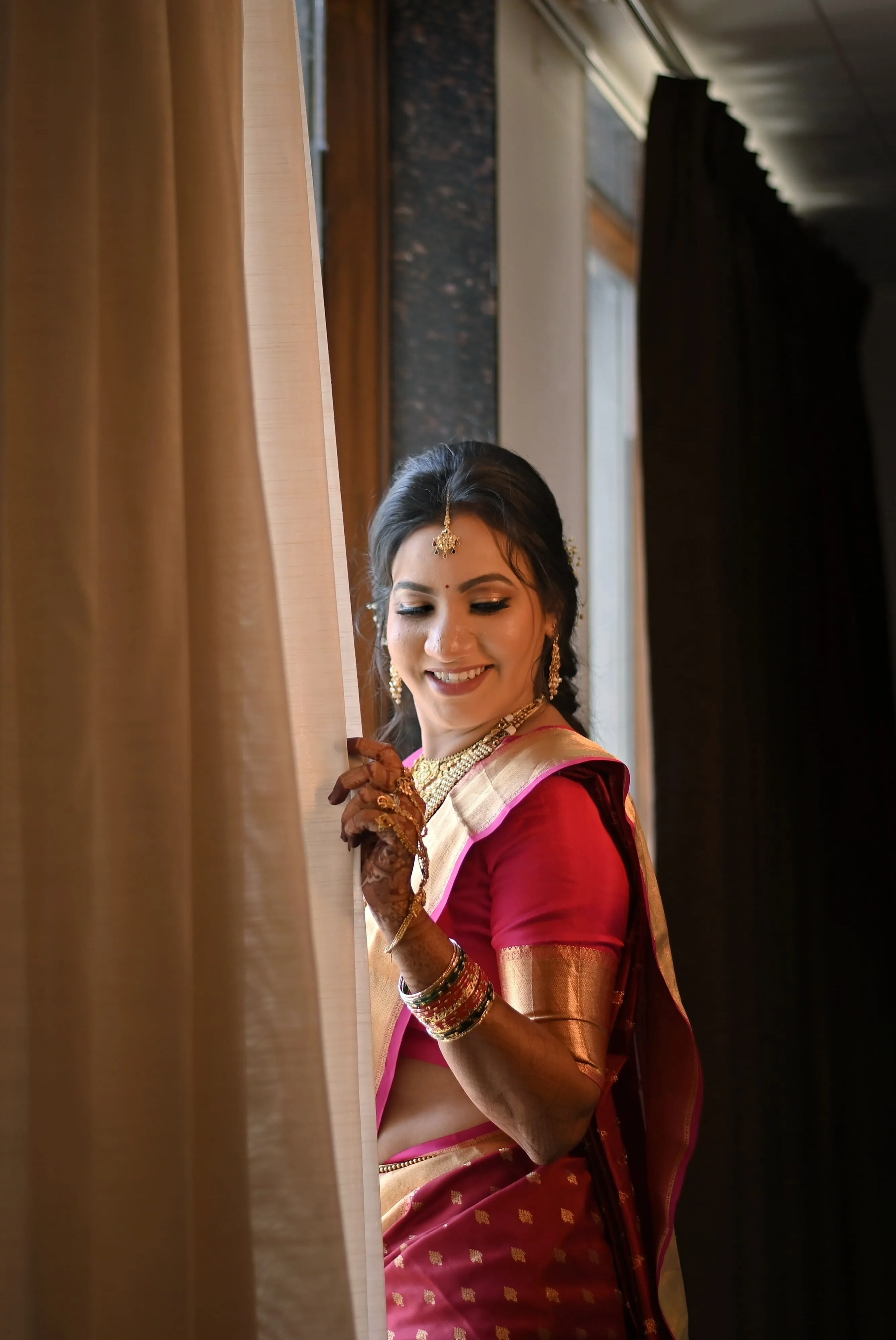 A bridal photography session featuring a bride in a wedding dress, captured by Fotographiya