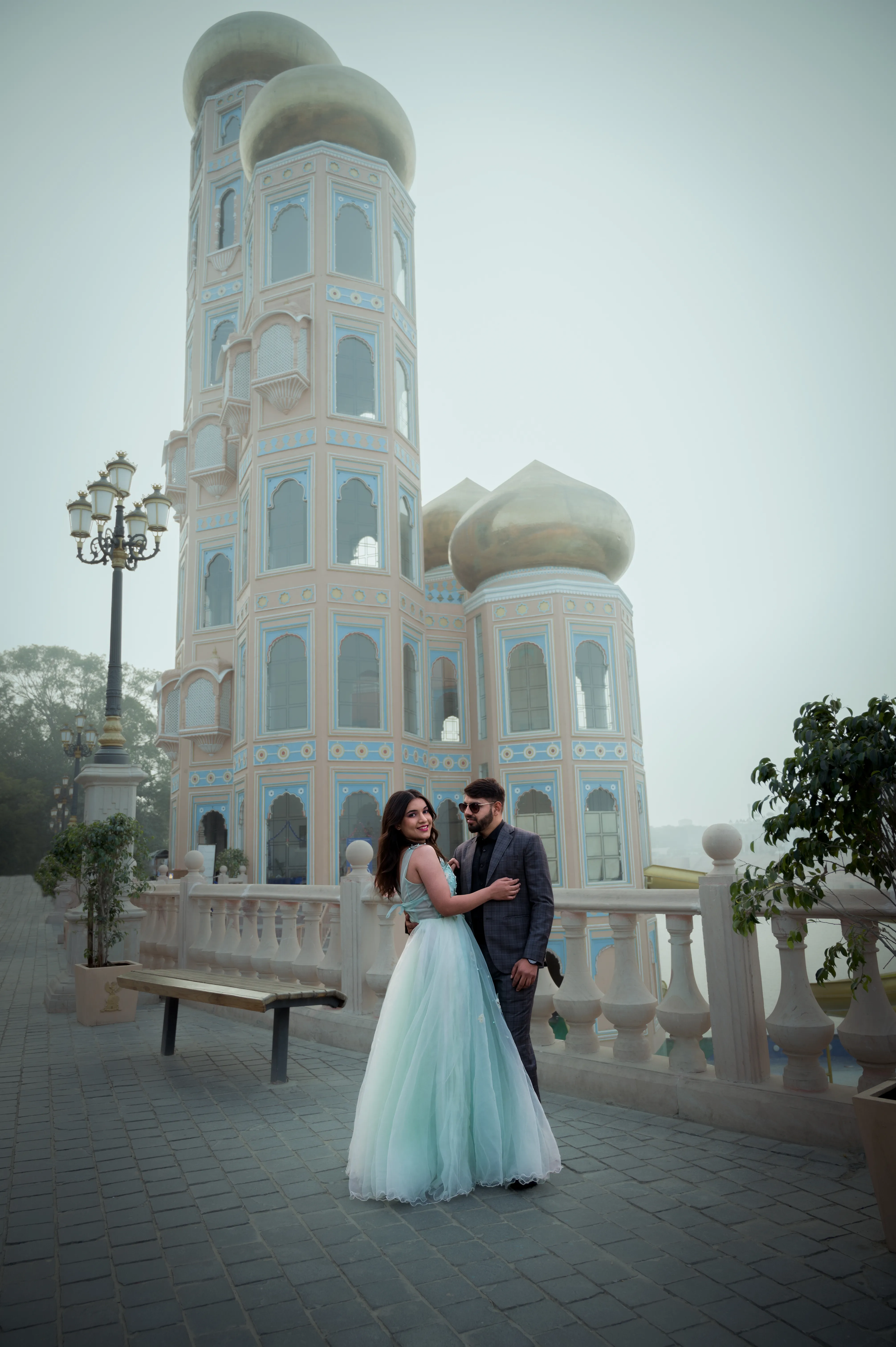 A beautiful pre-wedding photoshoot in Kota, showcasing a couple’s romantic moments, captured by Fotographiya